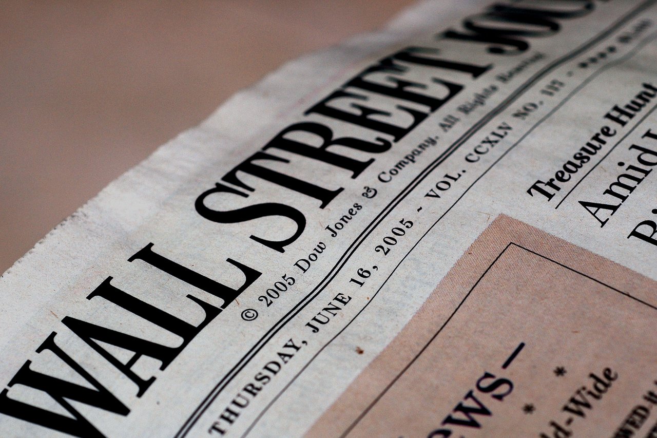 Close-up of a Wall Street Journal newspaper dated June 16, 2005, showing the masthead and part of an article.