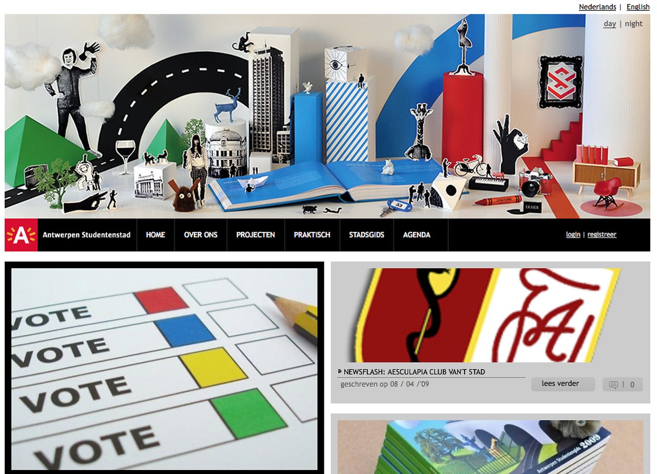 A colorful collage featuring books, buildings, and student life, representing Antwerp as a vibrant student city.