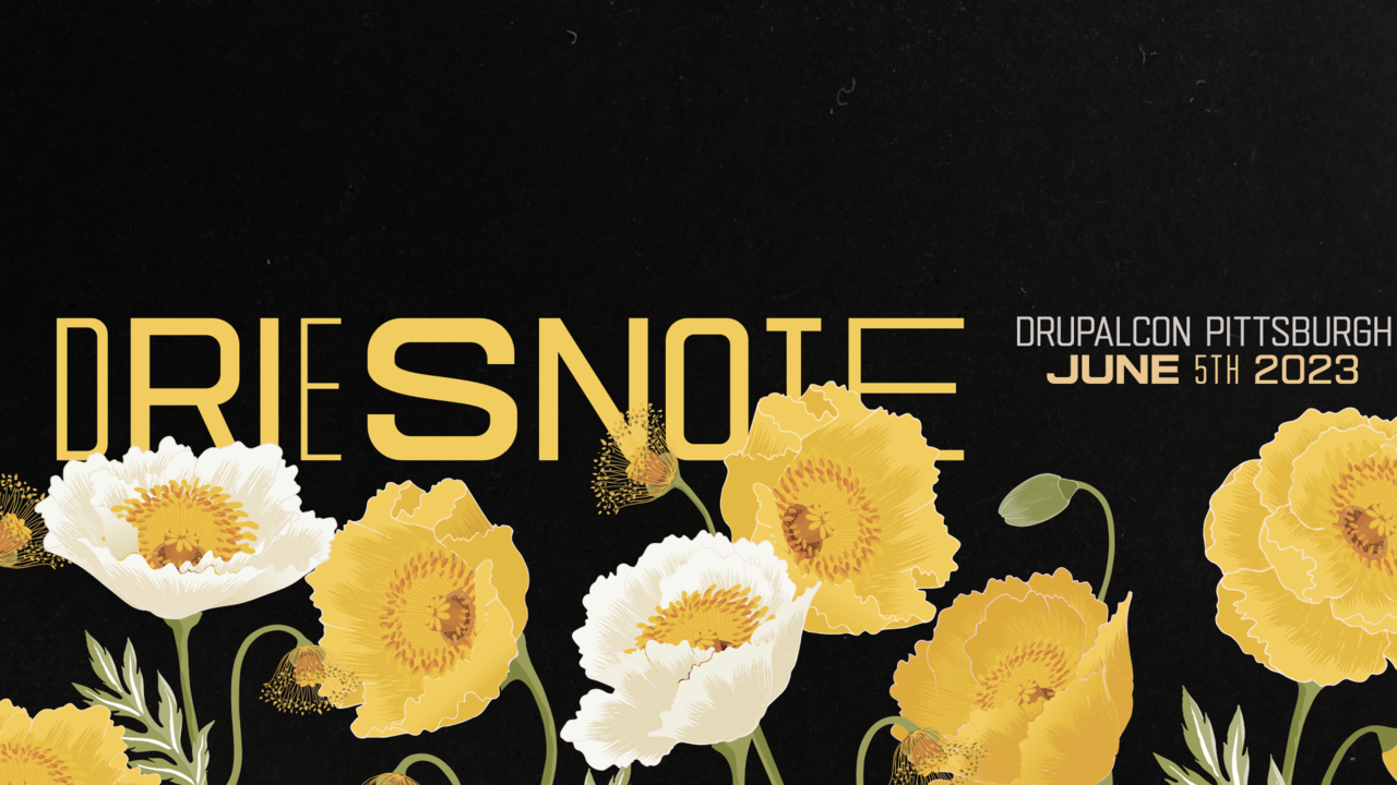 Opening slide of my keynote presentation. The slide reads "DriesNote, DrupalCon Pitchburg, June 5th 2023".