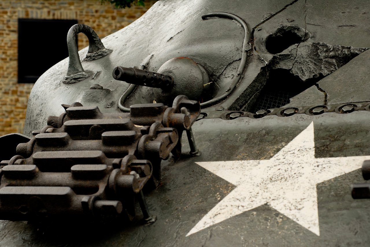 Close-up of a damaged U.