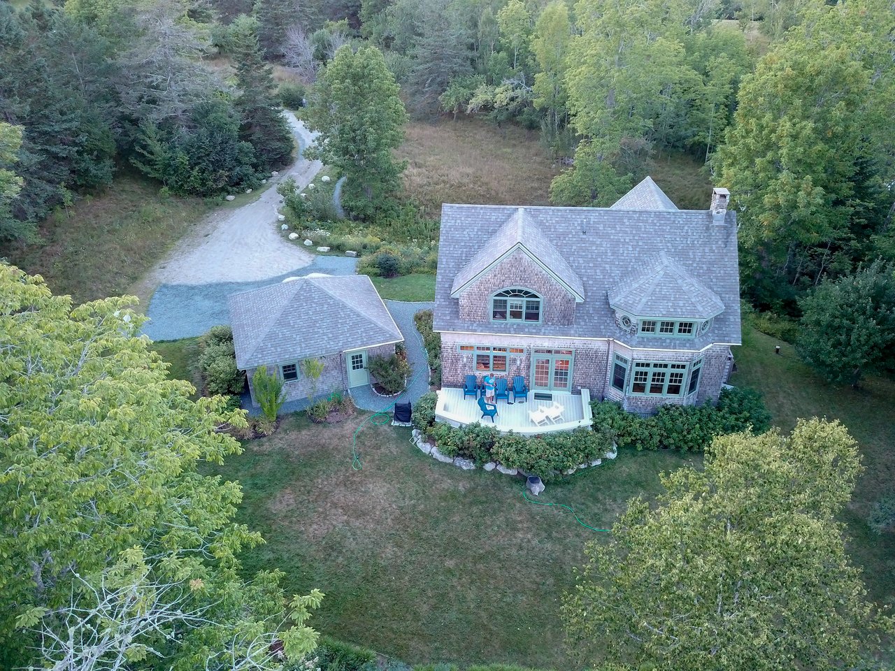 An aerial photo of the house we rented.