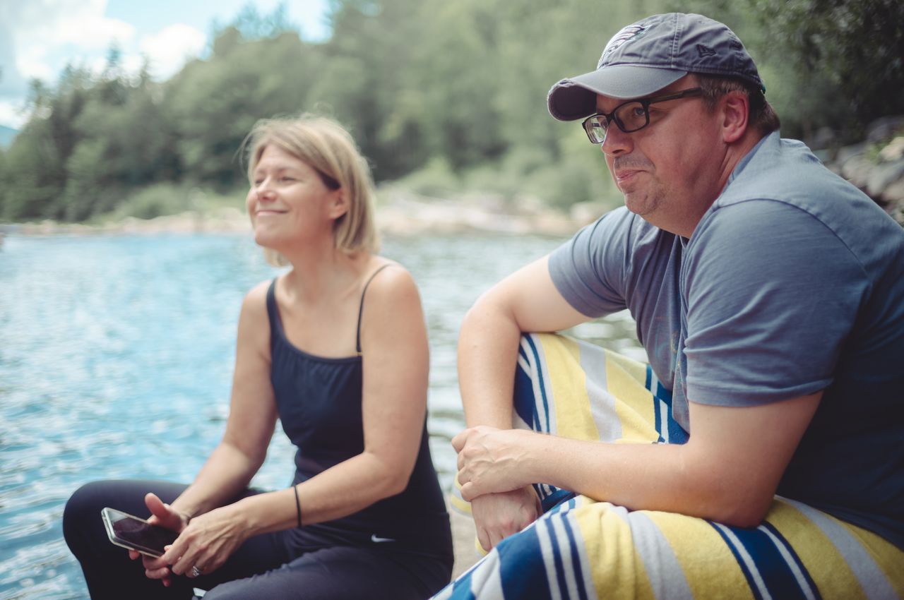 Steve and Jenny smirking