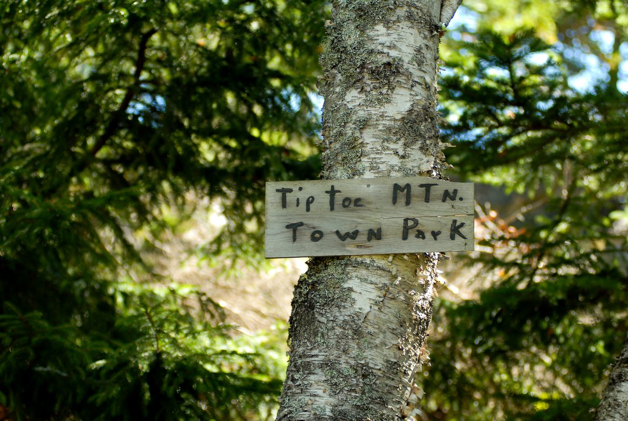 A wooden sign reading "Tip Toe MTN.