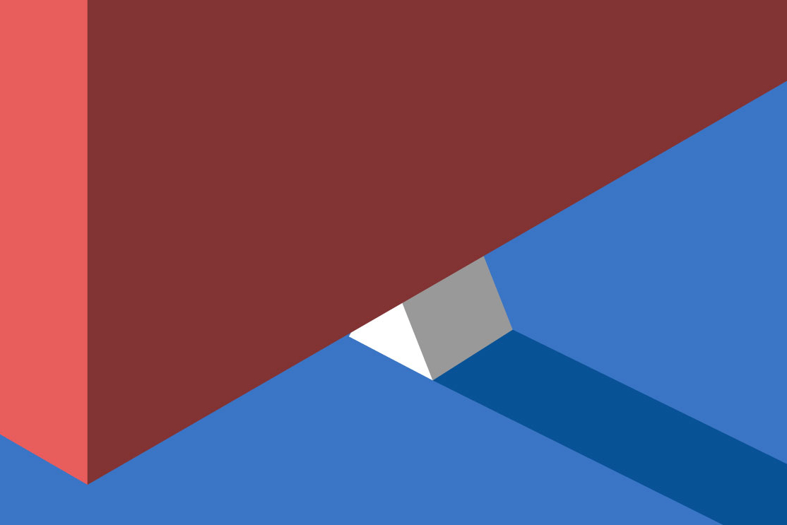 An illustration of a small wedge propping up a massive block, symbolizing how a small group of contributors supports critical infrastructure.