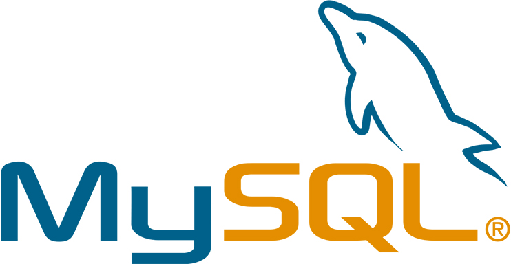 The MySQL logo features the word "MySQL" with a stylized dolphin outline above it.