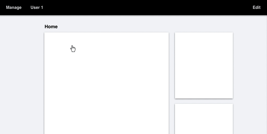 User selects a menu item and edits its name and path directly on the page in real-time.