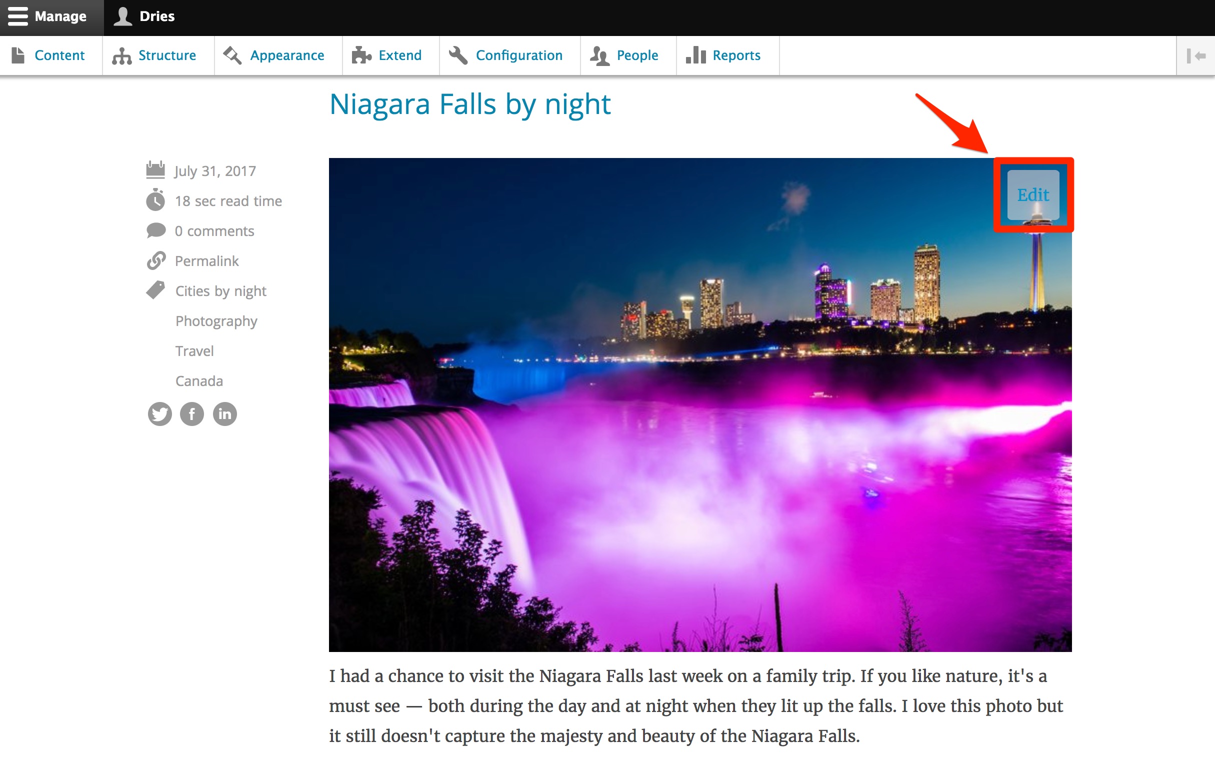 Drupal off-canvas dialog tutorial: "Edit"-link