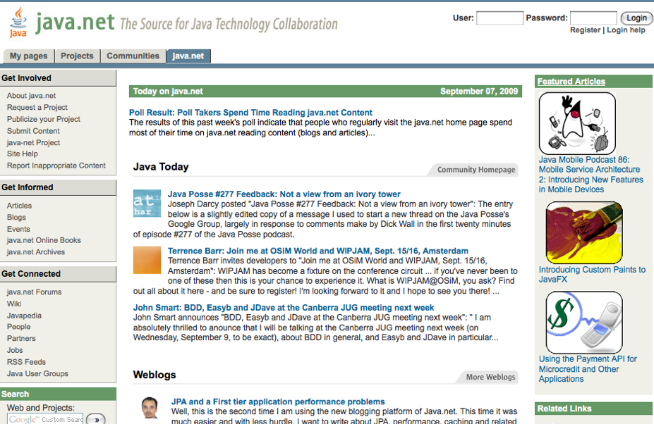 A screenshot of the Java.