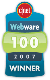 CNET Webware 100 award badge from 2007, recognizing Drupal as a winner.