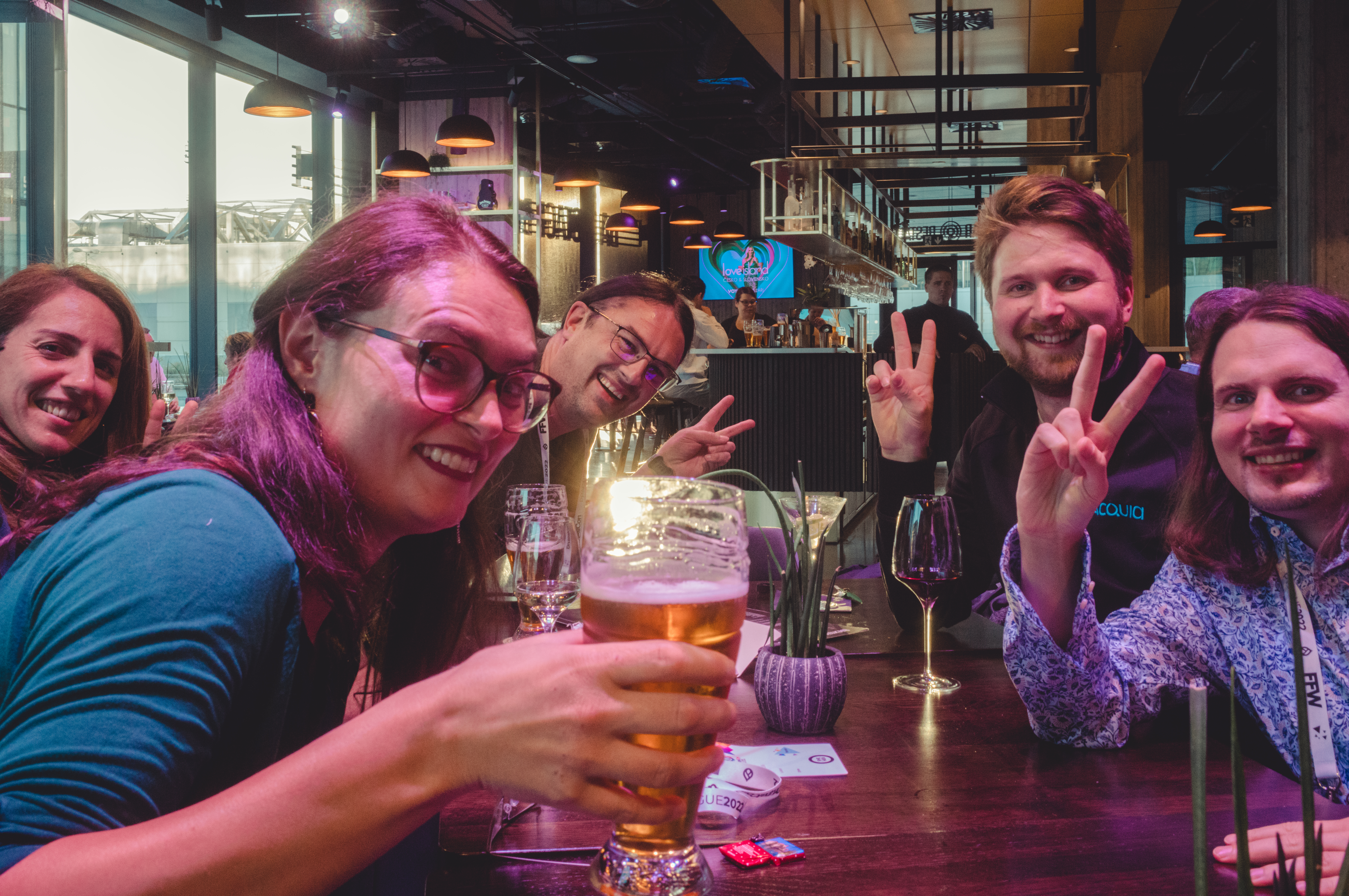 Drupal Core Committers having a beer together