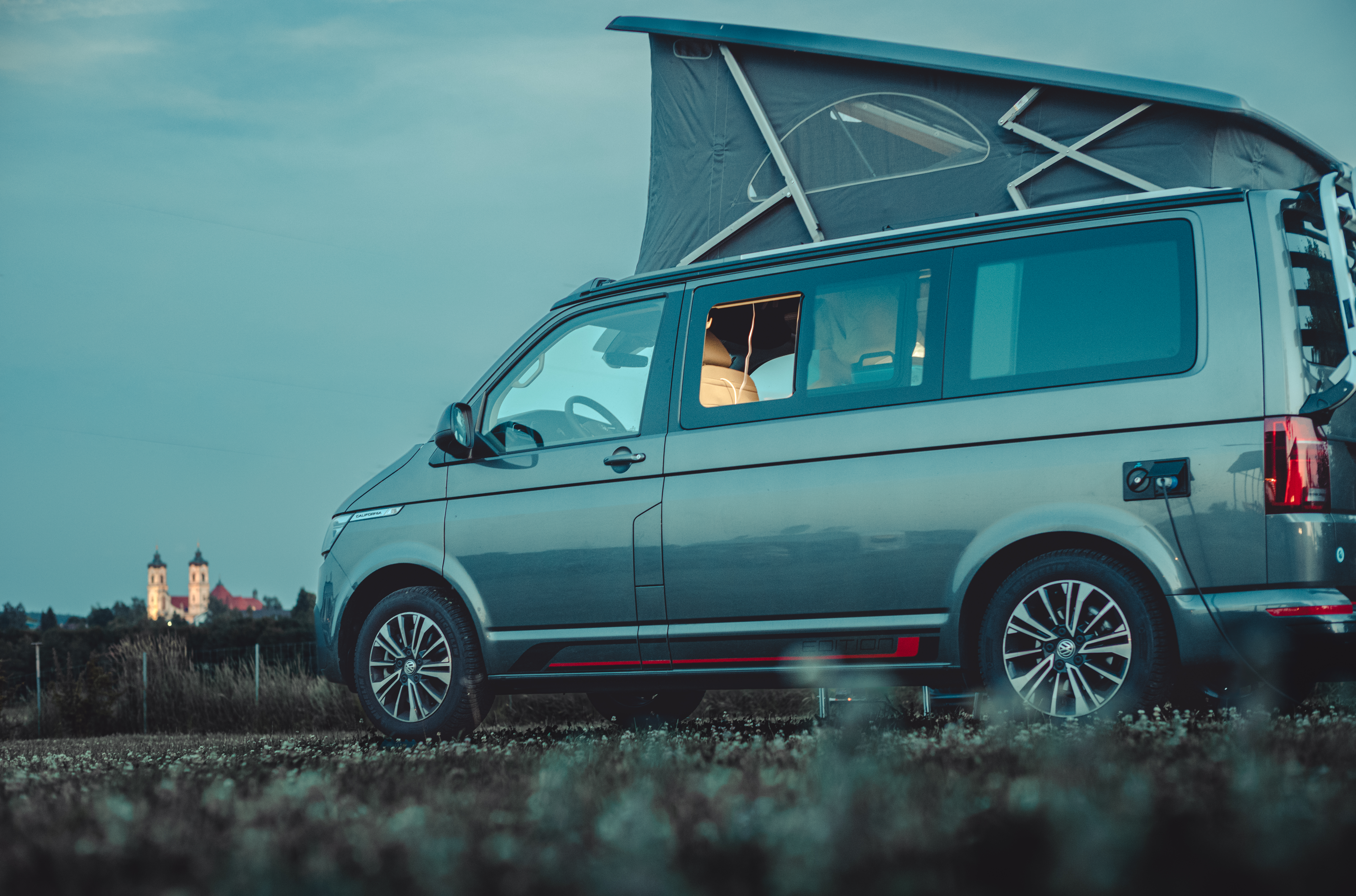 Van in camping mode